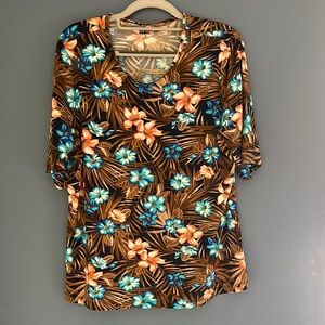 Land’s End Floral Print Women's Rash Guard